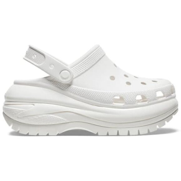 Crocs Classic Mega Crush Clog Womens Casual Slides White 207988-100 NEW Size 9